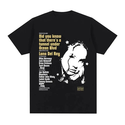 Singer Lana Del Rey Print T Shirt Women Fashion Hip Hop men's tshirts Streetwear Harajuku Short Sleeve T-Shirt Unisex summer tee