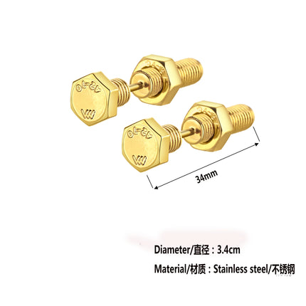 Kind Exquisite Fashion Earrings Screw Stud Earrings, Personalized Study Birthday Gift for Lovers