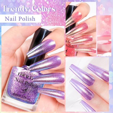 2pcs Chameleon Nail Polish Kit 8ml Natural Dry Saving Time Long Lasting Glitter Nail Art Polish For Manicure DIY Nail Supplies