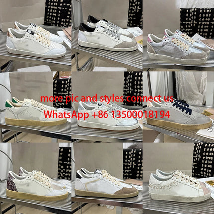 Designer luxury star shoes 2026 new unisex genuine leather white shoes with flat sole fashionable and versatile casual shoes
