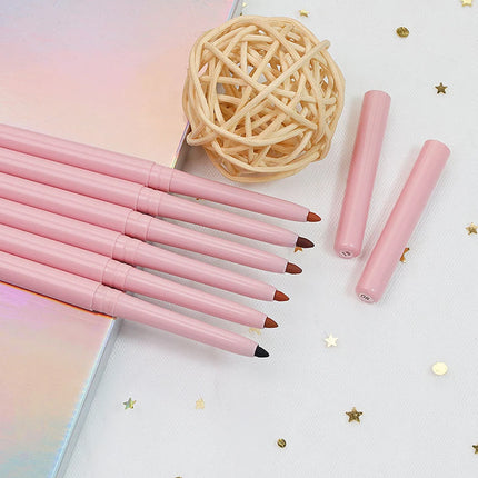15colors Custom Bulk Lipliner Private Label Pink Package Vegan Lipstick Waterproof Rotating Multi-functional Lip Liner Makeup