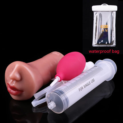 FAAK Soft Silicone Squirting Pocket Pussy Stroker Ejaculation Male Masturbator Realistic Vagina Clit  Anal Sex Toys For Men