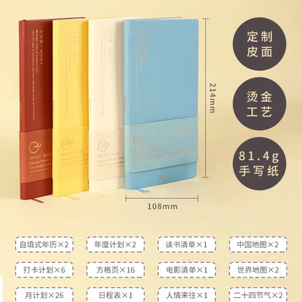 Kinbor Weekly Planner Notebook UnDated Agenda Schedule Daily Monthly Journal Book Portable Record Diary Plan Notepad Stationery