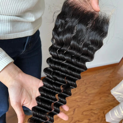 Deep Wave 13x4 HD LACE Frontal Only SKINLIKE 4x4 Real HD Lace Closure 13x4 HD Lace Frontal Pre Plucked Millionaire Queen