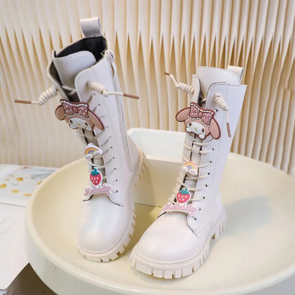 Sanrio Kuromi My Melody Girl boots Children's shoes autumn and winter cartoon Y2K kawalii fashion be all-match gift soft