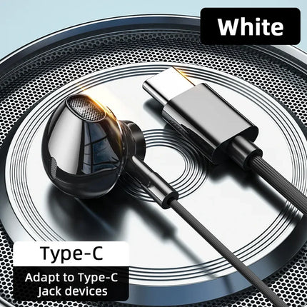 For Samsung Headphones HiFi Bass Stereo Volume Control With Mic USB Type C 3.5mm Wired Eadphone For Galaxy S25 S24 S23 S22 Ultra