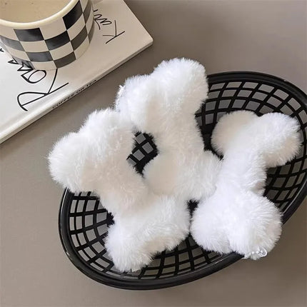 New Cute Dog Bone Pendant Key Ring Plush Keychain Soft Stuffed Keyrings for Boy Girl for Bag Decorations Student Accessories