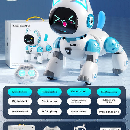 Ai Remote Control Dancing Cat Robot Expression Interactive Intelligent Pet Toy Suitable For Girls Aged 3 To 6 As Birthday Gifts
