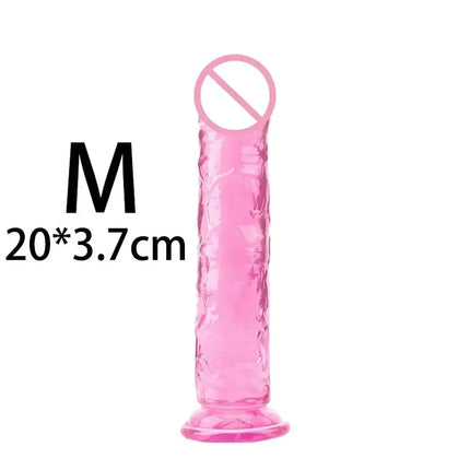 Cheap Women Erotic Anal 5 Colors Big Transparent Dildo Suction Cup Jelly Dick Sex Toys Soft Clitori Vaginal Masturbators Penis