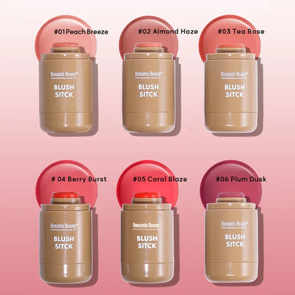 2-in-1 Cream Blush Stick - Waterproof Matte & Skin-Fusing, Long-Lasting Natural Red, Highly Pigmented & Easy Blend