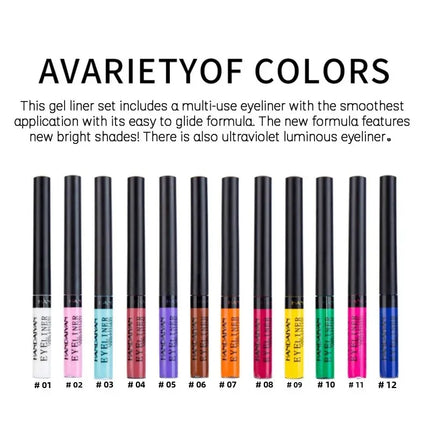 Waterproof Matte Liquid Eyeliner Long Lasting Quick Dry Non Smudging UV Luminous Gel Makeup for Smokey Eyes