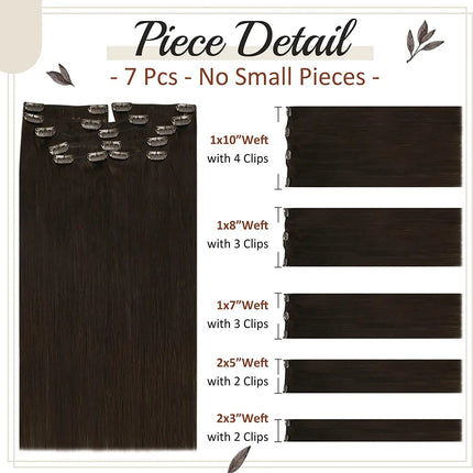 Full Shine Clip in Hair Extensions Human Hair 26-28inch 150G Hair Clips for Women Human Hair Clip in Extensions Remy Clip ins