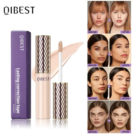 QIBEST Concealer Waterproof and Sweat Resistant Long Lasting Concealer Blush Cover Stains Acne Marks and Fade Dark Circles