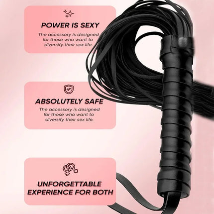 Faux Leather Pimp Whip Racing Riding Crop Party Flogger Queen Black Horse Riding Whip New