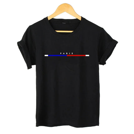 Women's T-shirt 100% Cotton Paris Fashion Short Sleeved Top Loose Plus Size Shirt Short Sleeves Women Tee Cotton Women's T-shirts