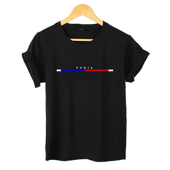 Women's T-shirt 100% Cotton Paris Fashion Short sleeved Top Loose Plus Size Shirt Short Sleeves Women TeeCotton Woman Tshirts