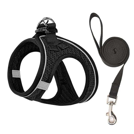 Cat Dog Harness with Lead Leash Adjustable Vest Polyester Mesh Breathable Harnesses Reflective Strip for Small Dog Cat accessories