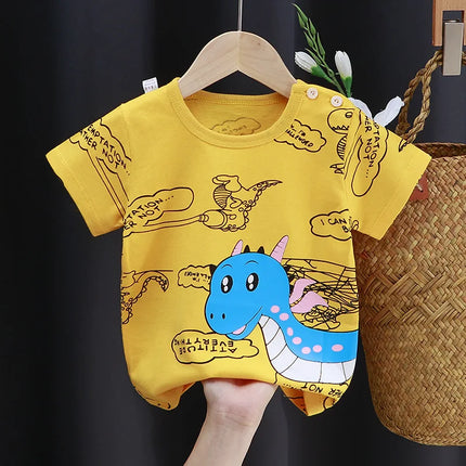 2025 Cotton Children Top For Summer 0-4Y Baby Clothes Cartoon Bears Graphic T Shirts Boys Wear Tees Kids Girls Clothes Korean