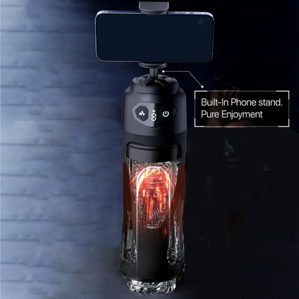 2026 Automatic Licking Sucking Male Masturbator AI Sync Male Stroker Penis Pump Blowjob Adult Toy Pocket Pussy with Phone Holder