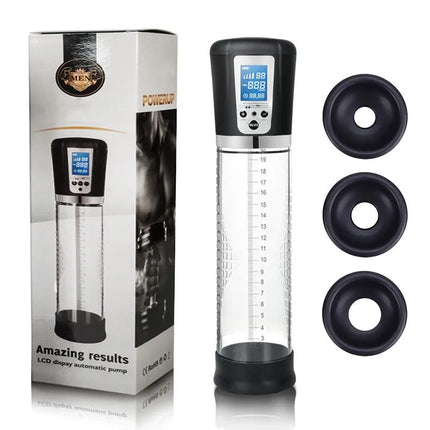 Electric Automatic Male Masturbator with Mini Pocket Vagina and 3 Penis Rings Suitable for Manual Enlarger Compact Trainer 18+