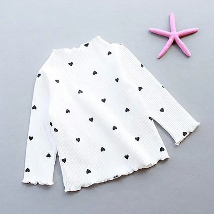 Melario Fall Cute Girl T-shirt Winter Baby O-Neck Love T-Shirt Girl Long Sleeve Bottoming Shirt Cotton Child Long Sleeve T-Shirt
