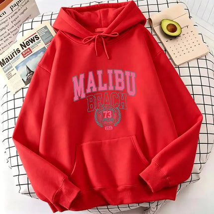 Fashion Vintage Malibu Beach Print Hoodies Casual Hoodies Sweatshirts Men Women Tops Spring Autumn Winter Clothes