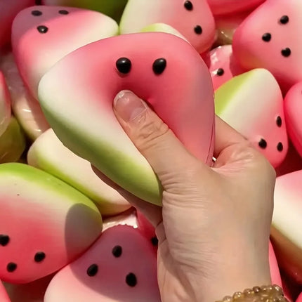 Pink Green Watermelon Squeeze Squishy Fidget Toy Soft Playful Texture Stress Relief Sensory Toy for Kids Birthday Party Favors