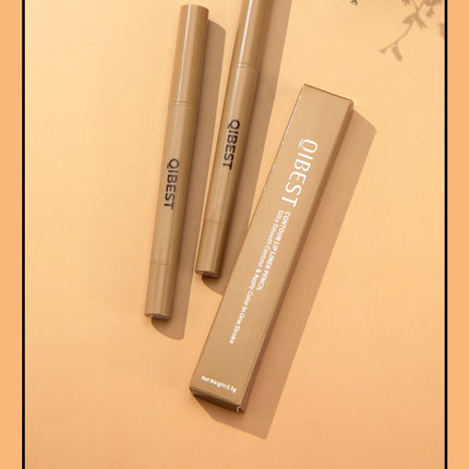 Double Head Black Lip Liner&Brush Pen Mist Matte Velvet Contour Tint Lipstick Pencil Long Lasting Nude Brown Natural Lip Makeup