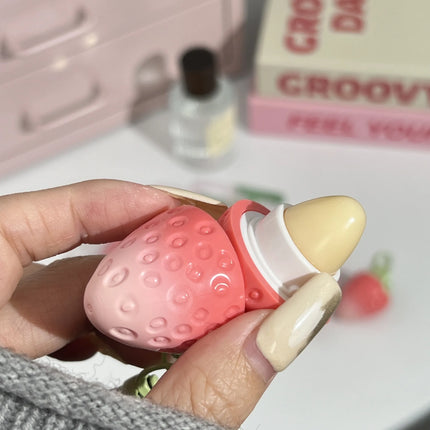 Strawberry Keychain Temperature Color Changing Lipstick Long Lasting Moisturizing Nourishing Lip Balm Cute Lip Gloss Cosmetics