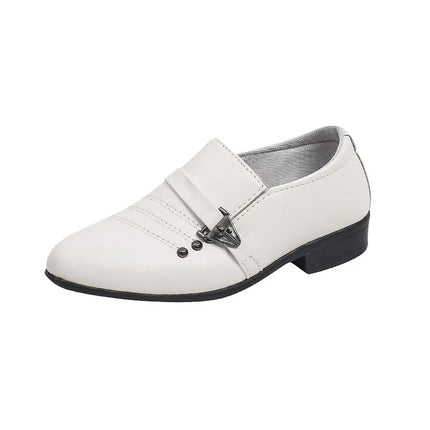 Spring Autumn Boy Leather Shoe Fashion Causal Children's Slip-on Loafers Versatile Kids Formal Students Performance Black Shoes