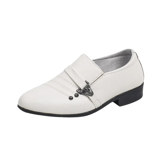 Spring Autumn Boy Leather Shoe Fashion Causal Children's Slip-on Loafers Versatile Kids Formal Students Performance Black Shoes