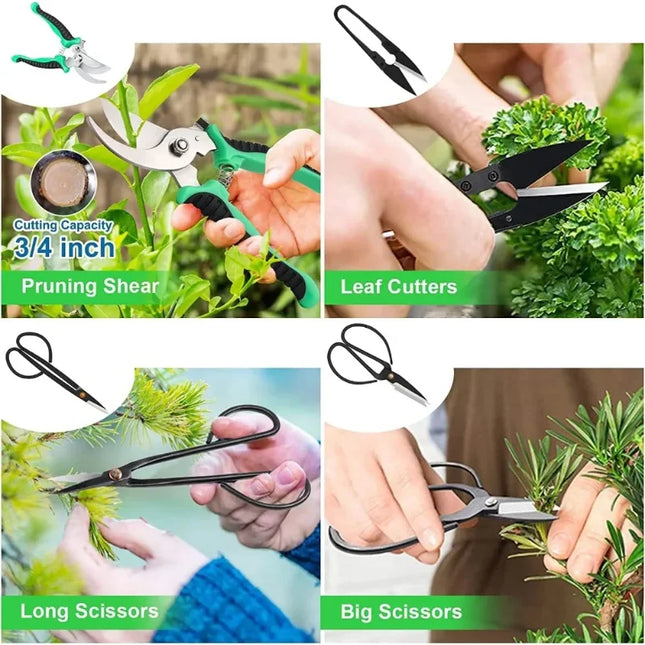Bonsai Tools Kit- 24 PCS Bonsai Tree Kit Tools for Beginners, Bonsai Starter Trimming Care Kit Bonsai Pruning Kit