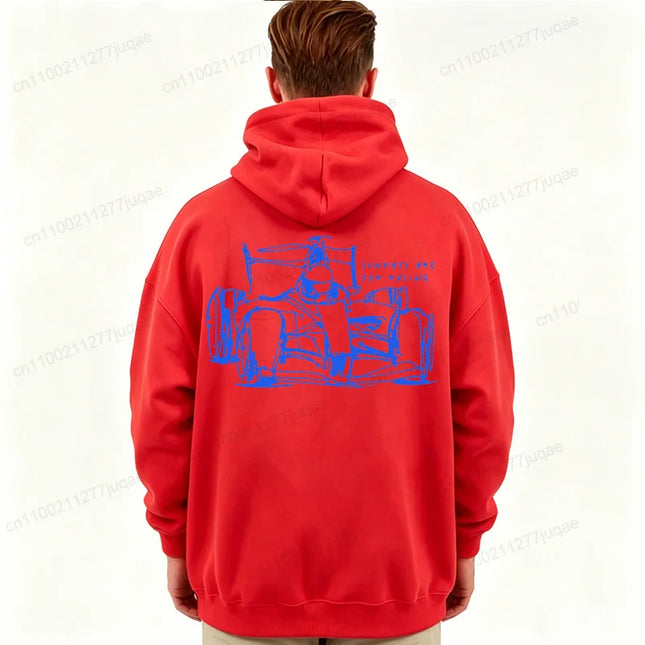 Sunday Racing Car Printed Men's Hoodies Long Sleeve Fleece Sweatshirts Hip Hop Casual Streetwear Tops Automotive Enthusiast Gift