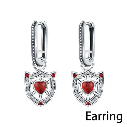 LILAPURA 925 Silver Letter A Ring Hearts Poker Earrings Necklace For Women DIY Original Romantic Fine Jewelry Party Lover Gifts