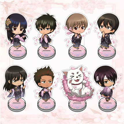 Gintama 10cm Blue Cherry Blossom Kimono Themed Acrylic Stand Figures keychain Anime Collectible Standee, Desk Decor Gift for Fan