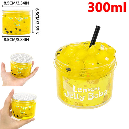 300ml Large Fruit Capacity Crunchy Crystal Slime Set Super Soft And Non-Sticky Jelly Putty Cube Slime Birthday Party Favor Gifts