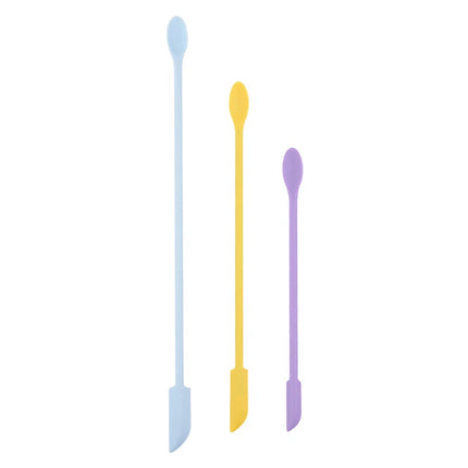 {HBA17} 1/3Pcs Cosmetic Bottle Silicone Mini Scraper Deep Bottle Scraper Cosmetic Spoon Double End 2 In 1 Jam Spatula
