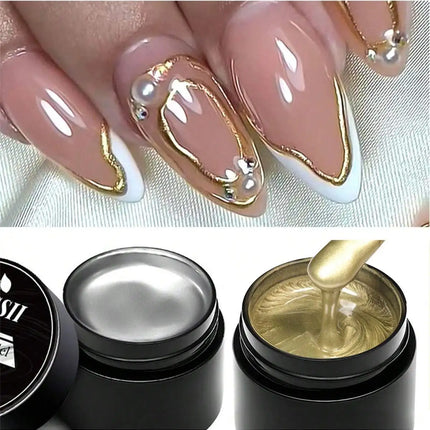 2/3pcs Mirror Metal Gel Nail Polish Set Gold Silver Metallic Painting Drawing Line Gel Semi Permanent Soak Off UV Gel Varnish