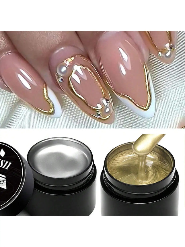 2/3pcs Mirror Metal Gel Nail Polish Set Gold Silver Metallic Painting Drawing Line Gel Semi Permanent Soak Off UV Gel Varnish