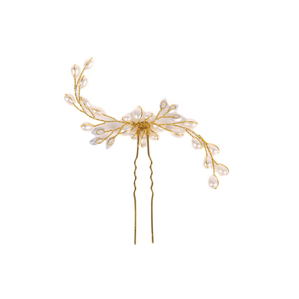 Elegant Pearl Crystal Hairpin Wedding Bridal U-shaped Metal Hair Comb Forks Hairstyle Clips Jewelry Accessories Design Tools