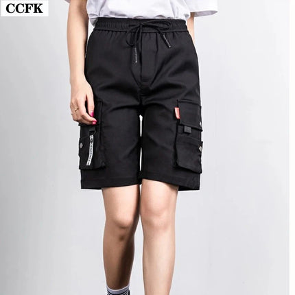 Techwear Women's Military Cargo Shorts Summer Multi Pocket Shorts Joggers Harajuku Casual Fitness Work Pants Grunge 2023 Beach