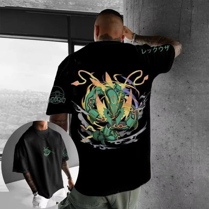 Pokémon Joint T-shirt Animation 2025 Summer New Men Street Style Oversized Casual Wear Printed Loose Version Short-sleeved Top