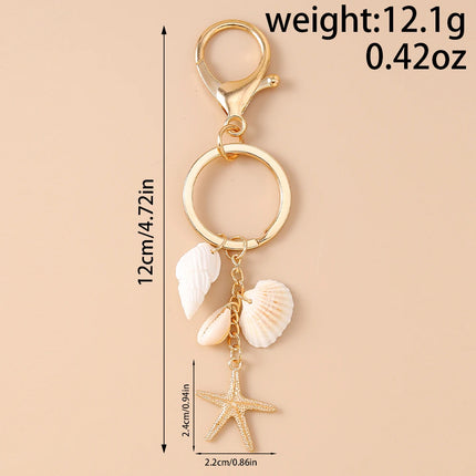 Fashion Summer Beach Shell Keychain Women Girls Conch Key Ring Pendants for Handbag DIY Handmade Jewelry Gifts