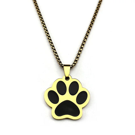 Punk Dog Paw Pendant Necklace for Women Men Stainless Steel Gold Silver Color Animal Puppy Claw Chain Jewelry colar masculino