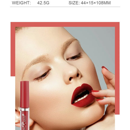 3Pcs/box Liquid Lipstick Set Matte Velvet Lip Gloss Set  Waterproof Liquid Lipstick Lip Non Stick Cup Lip Gloss Makeup
