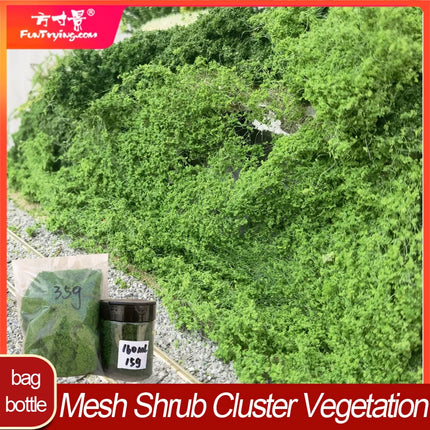 160ml/bottle Mesh Filamentous Sponge Tree Powder Cluster Shrub Vegetation Diy Scene Making Materials Railway Diorama Layout