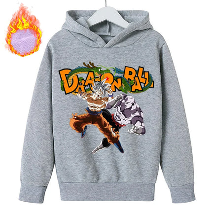 New Dragon Ball Z Hoodies Children's Goku Fleece Sweatshirt Y2k Trendy Plush Hoodie Anime Pattern Clothes Clothing for Boys Gift