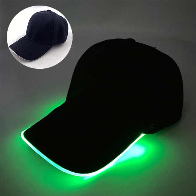 Adult LED Optical Fiber Cap, Hip Hot Hat, Nightclub Concert Masquerade, Outdoor Fun Event Supplies, Rap Summer Hat