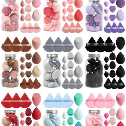 Spring 15 Cans,3 Loose Powder Puffs & 3 Mini Loose Powder Puffs & 3 Mini Makeup Eggs & 3 Mini Air Cushion Puffs, Foundation Mix