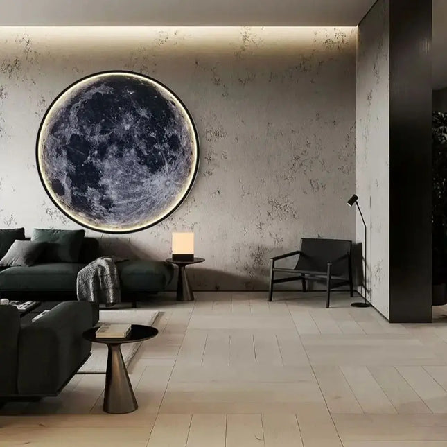 LED Moon Wall Lamp Remote Control Dimmable Romantic Mural Night Light Modern Bedroom Living Room Interior Home Decor Wall Lamp